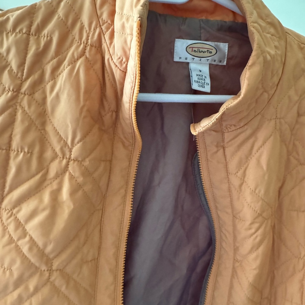 Talbots Women's Quilted Puffer Jacket - Light Orange